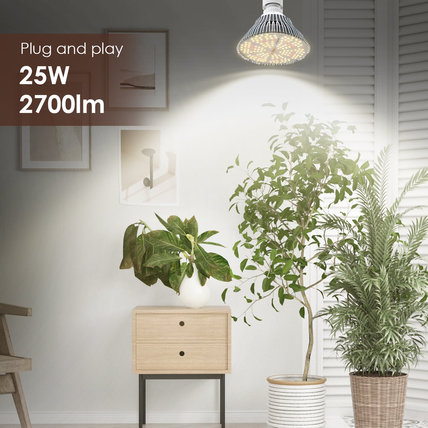 IMVSINCERE Grow Light Bulbs Full Spectrum, Grow Light for Indoor Plants with 180 LEDs, E26 E27 Base Grow Light Bulb for All Stages of Plant Growth House Garden Greenhouse Hydroponic Veg Flower