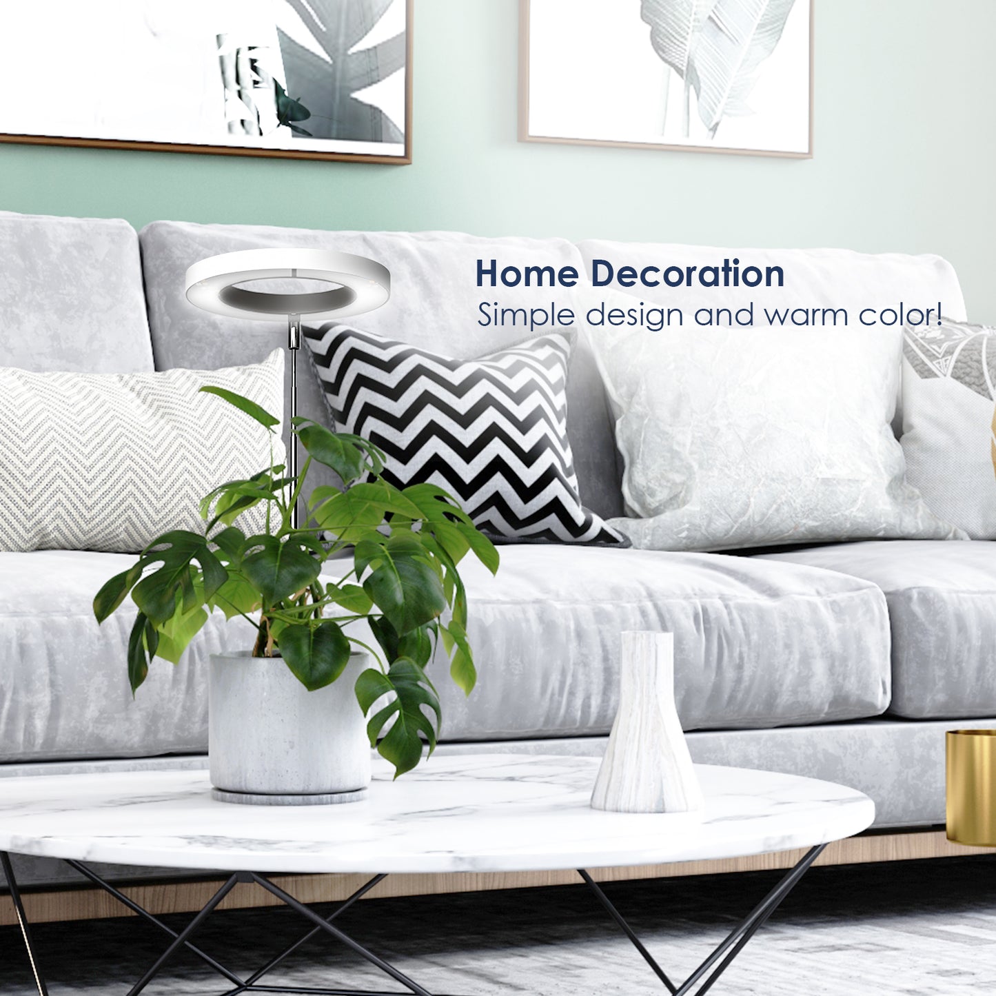 IMVSINCERE Plant Grow Light- LED Growing Light Full Spectrum for Indoor Plants- Adjustable Plants Growing Lamp with Auto On/Off Timer 3/9/12H and 10 Dimmable Brightness White (Adapter Not Included)