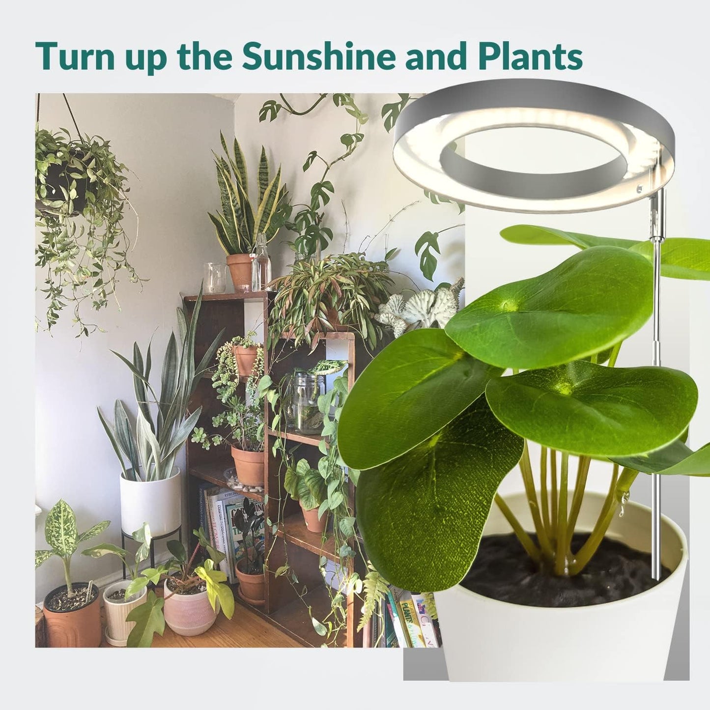 IMVSINCERE Plant Grow Light- LED Growing Light Full Spectrum for Indoor Plants- Adjustable Plants Growing Lamp with Auto On/Off Timer 3/9/12H and 10 Dimmable Brightness (2 Pack)