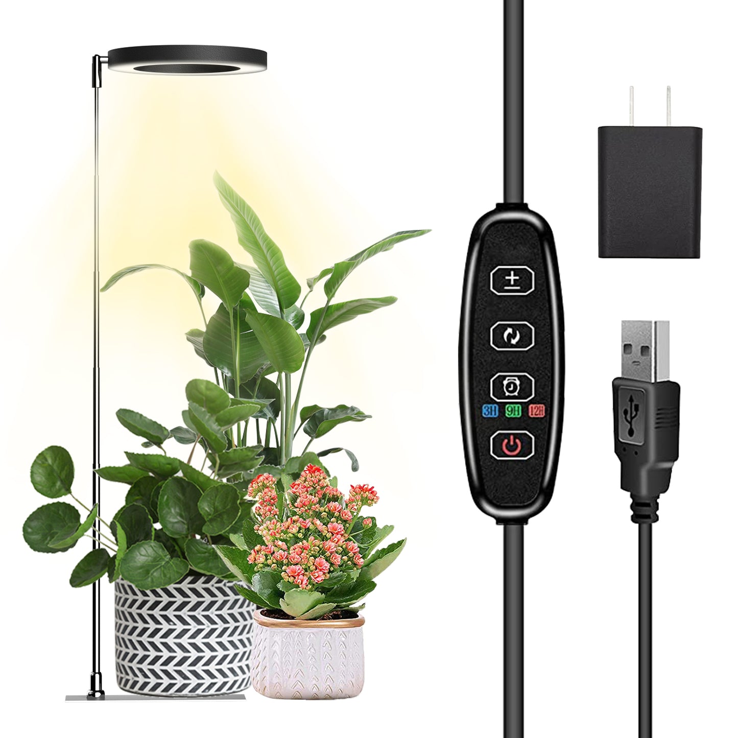 2 Packs, Grow Lights For Indoor Plants, LED Full Spectrum Plant Light For  Indoor Plants, Height Adjustable Grow Light With 4 Dimmable Brightness, 2/4