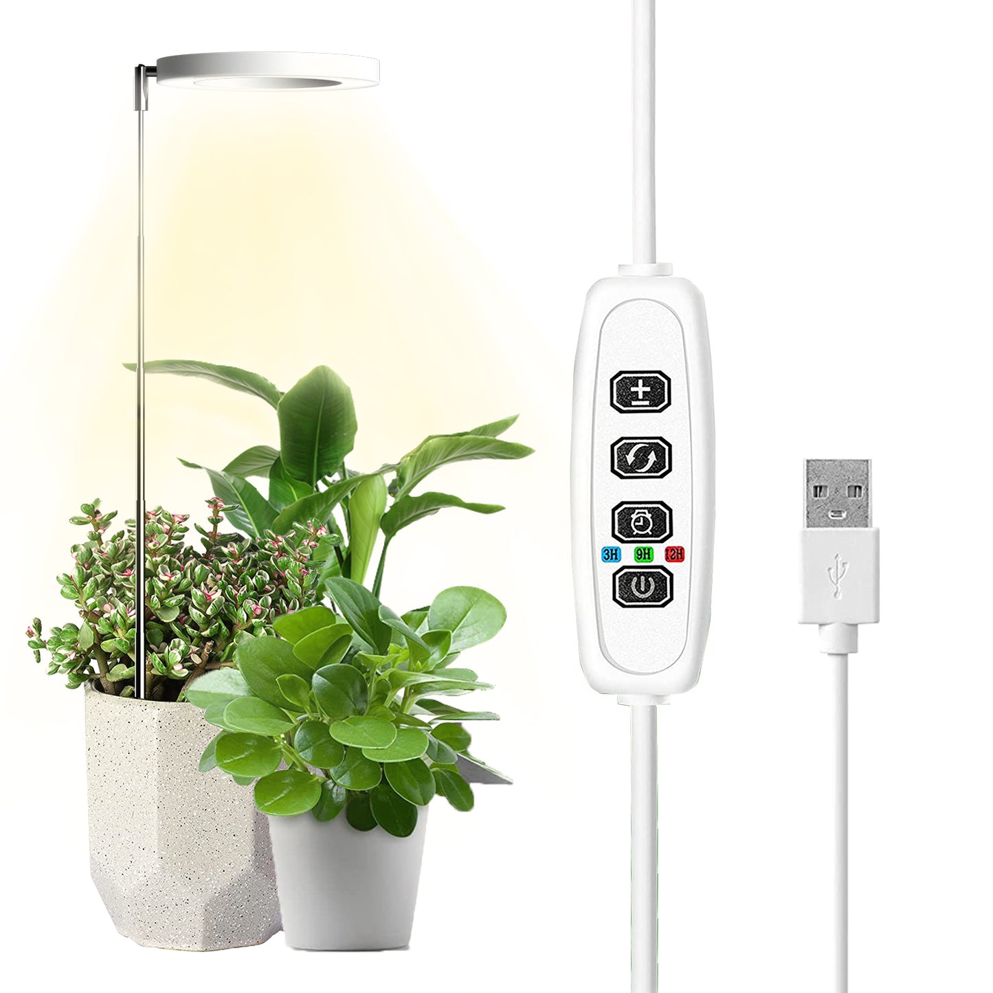 white plant grow light IMVSINCERE Plant Grow Light- LED Growing Light Full Spectrum for Indoo